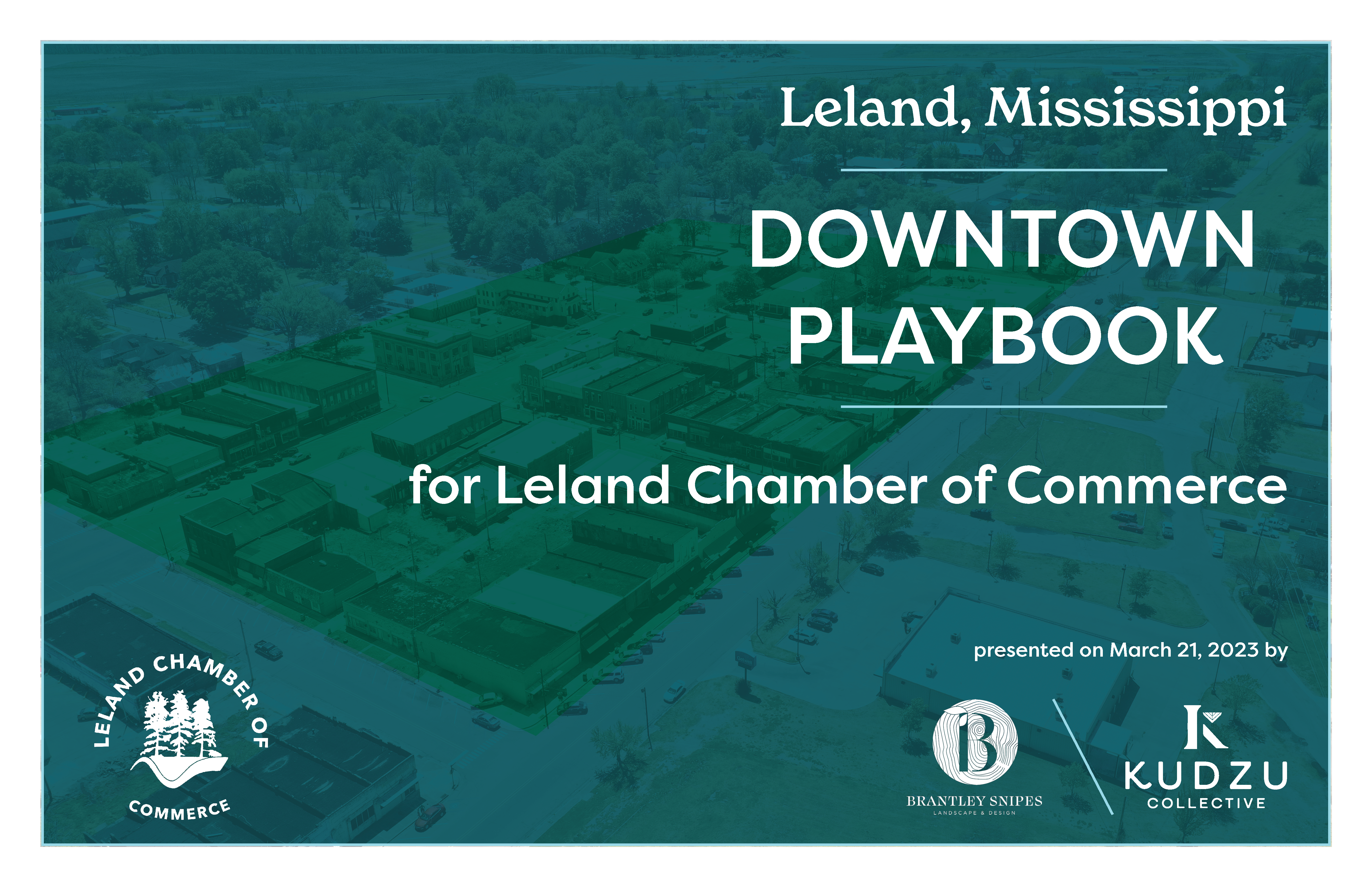 Cover of the Downtown Playbook for the Leland Chamber of Commerce, Leland, Mississippi